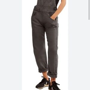 Stylish Gray Denim Overalls